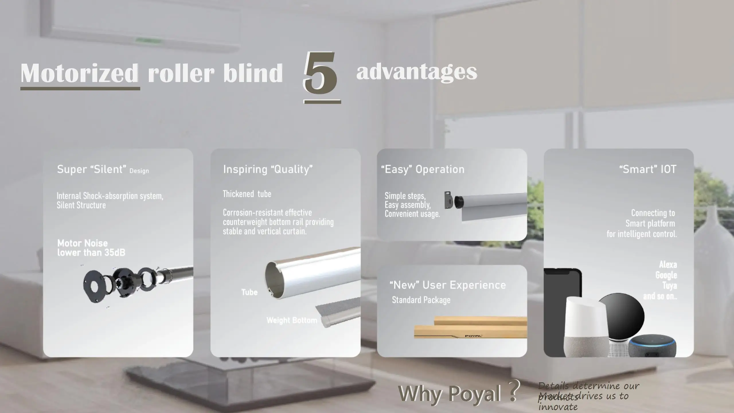 Tuya Wifi Smart Control Tubuler Motors for Roller Blinds Zebra Shades
