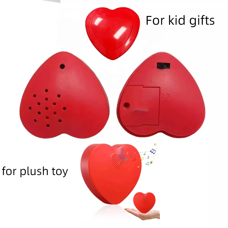 Blue Heart Voice Recorder Recordable Stuffed Animals 20 30 60 Sec Heart Voice Recorder Module for Plush Toy Stuffed Teddy Bear