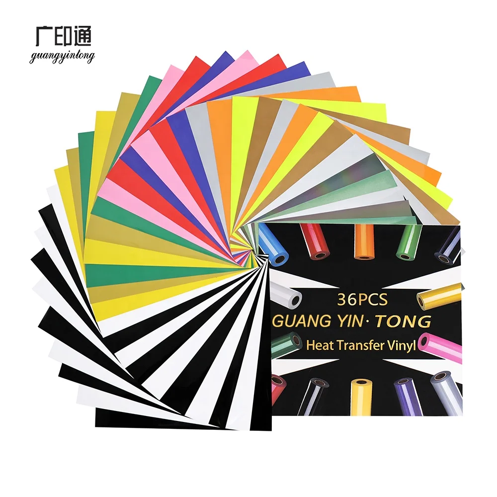 guangyintong HTV Heat Transfer Vinyl Rolls 12 x 12ft - Iron on Vinyl