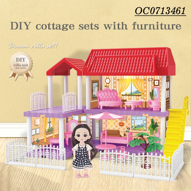 6 Inch Doll Light Up Miniature Mini House Doll Villa Plastic With