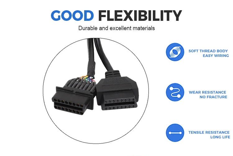 product 16pin maleto female y cable with  obd  obd2 splitter obdii y type cable for obd2 diagnostic scanner fault code read-5
