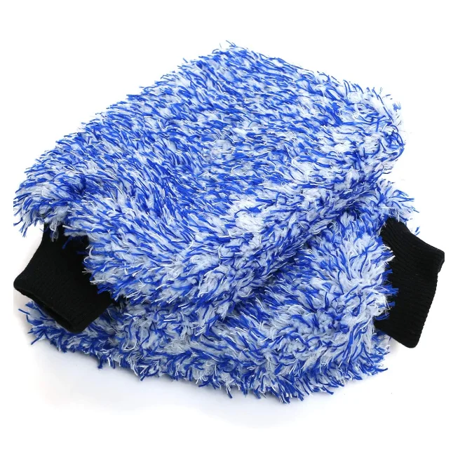 Car Wash Mitt Car Sponge Glove Wrapped In Soft Plush Fiber Cloth