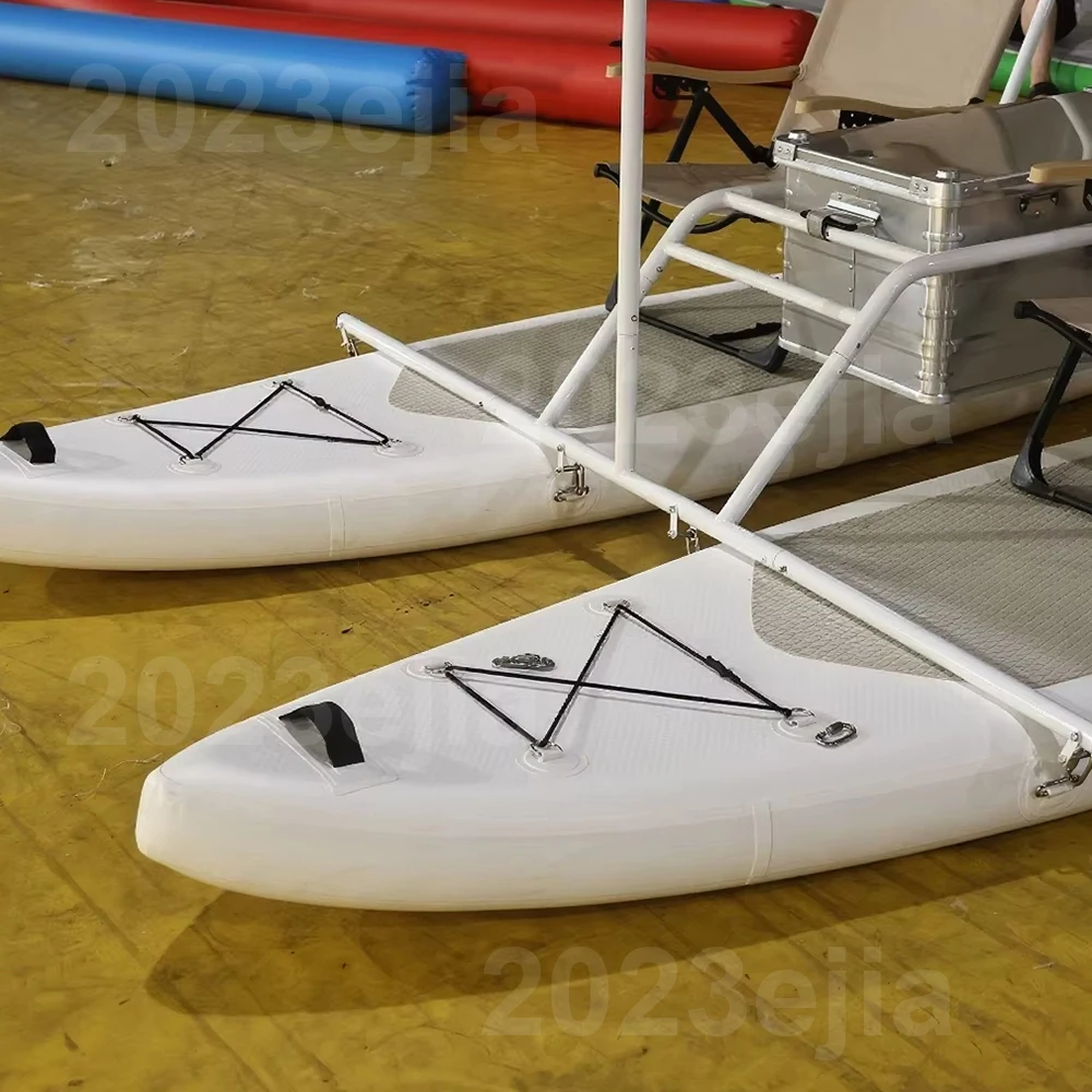Combine Two Sup Portable Inflatable Catamaran for Lakes and Oceans Durable Leisure Fishing Pontoon and Pedal Bikes for Sale