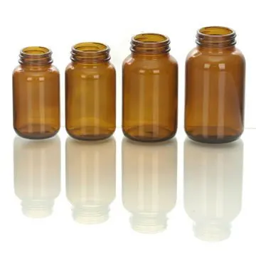 pharmaceutical brown amber glass bottle for medicine bottle with plastic cap