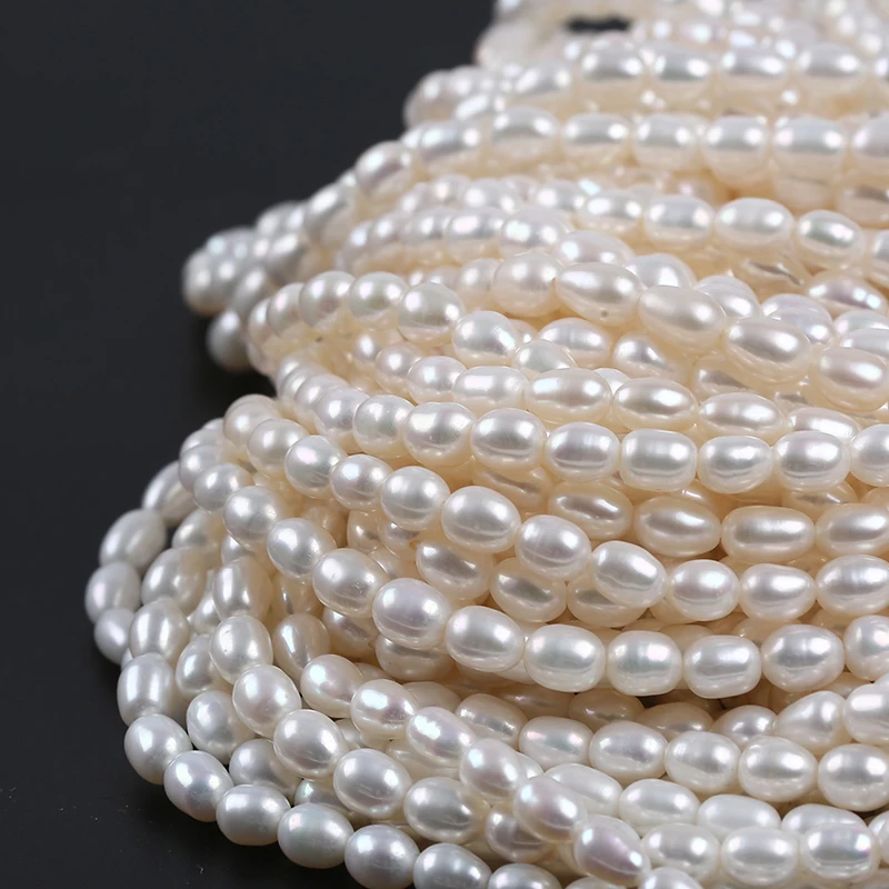 10x12 mm AA Natural White Rice Oval Freshwater Pearl Beads Genuine Natural  Color Smooth Freshwater Pearls 31 Beads #1540