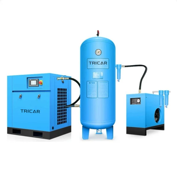 Hot 7.5kW Manufactured Screw air Compressor Plus Storage tank and Freeze Dryer Factory Supply Factory Machinery Oil Free Silent