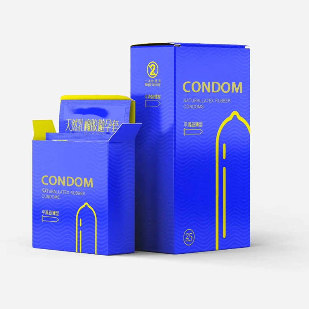 Customized Logo Card Paper Boxes for Personal Care Packaging Size Condom Size