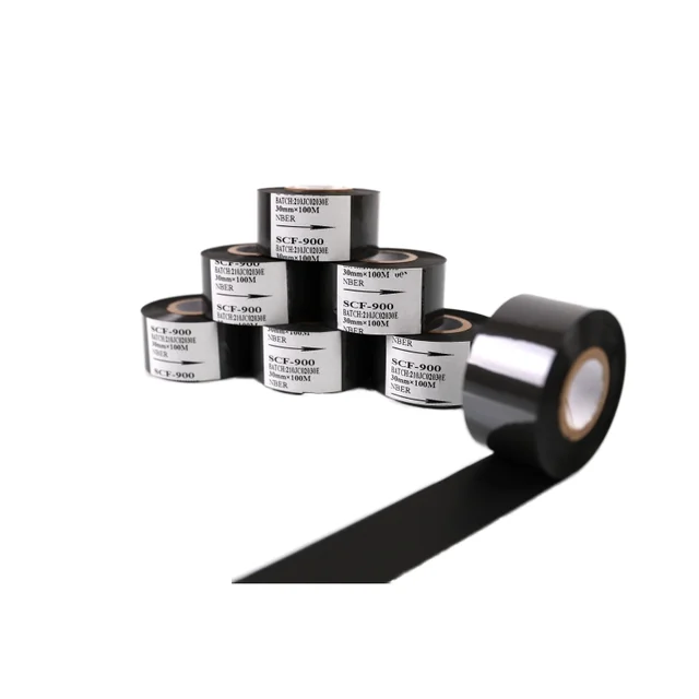 SCF900 30mm*100m PET Date Coding Ribbon High-quality Black Batch Number HP241B HP501 DY-8 Vertical Packaging Machine Ink Ribbon 3