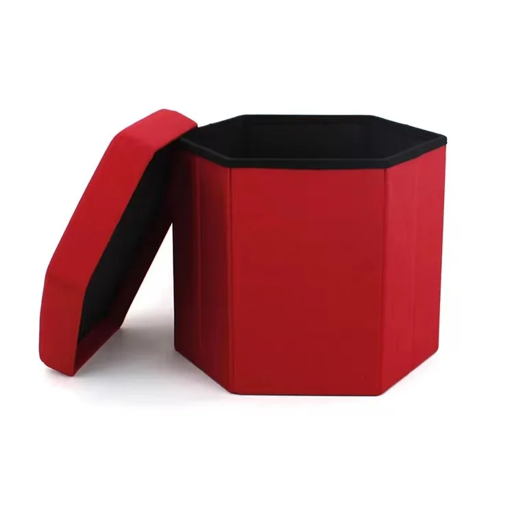 Factory Wholesale Modern Fabric Foldable Storage Stool Customizable Furniture for Living Room Portable Hotel School