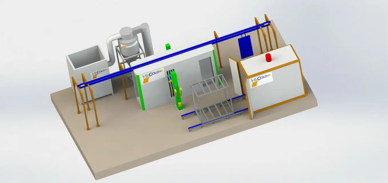 Fully Automated Powder Coating Line with Pretreatment Spray Tunnel ...