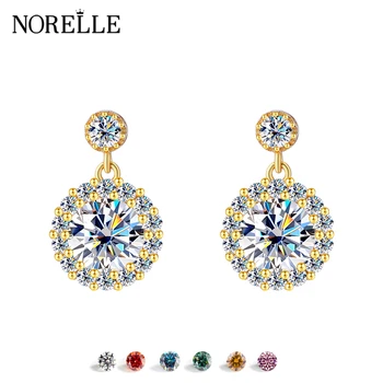 Luxury Fine Jewelry Women's 925 Silver Drop Moissanite Earrings for Women Certified 1Ct One Carat Wedding Earring Jewelry