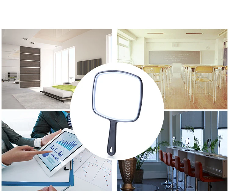 Professional Cosmetology Makeup Mirror One Side Handheld Black Plastic