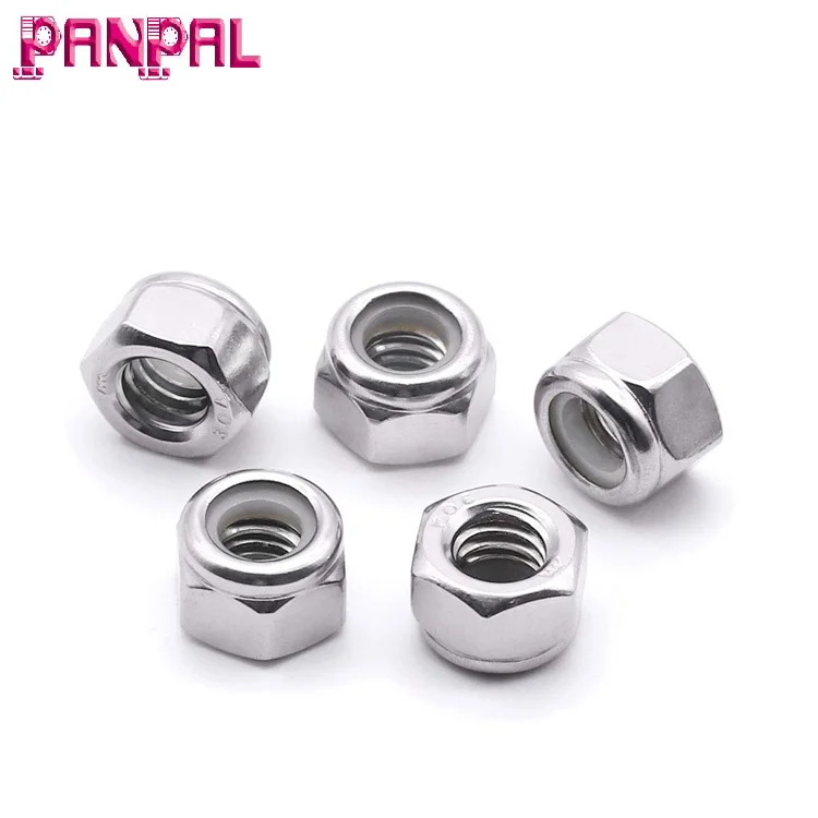 1/4-20 Nylon Insert Hex Lock Nuts Stainless Locknuts, 25PC Hex Drive, Stainless Steel Coarse Thread Hex Nut