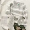 23fub light gray and yellow striped sweater-thick