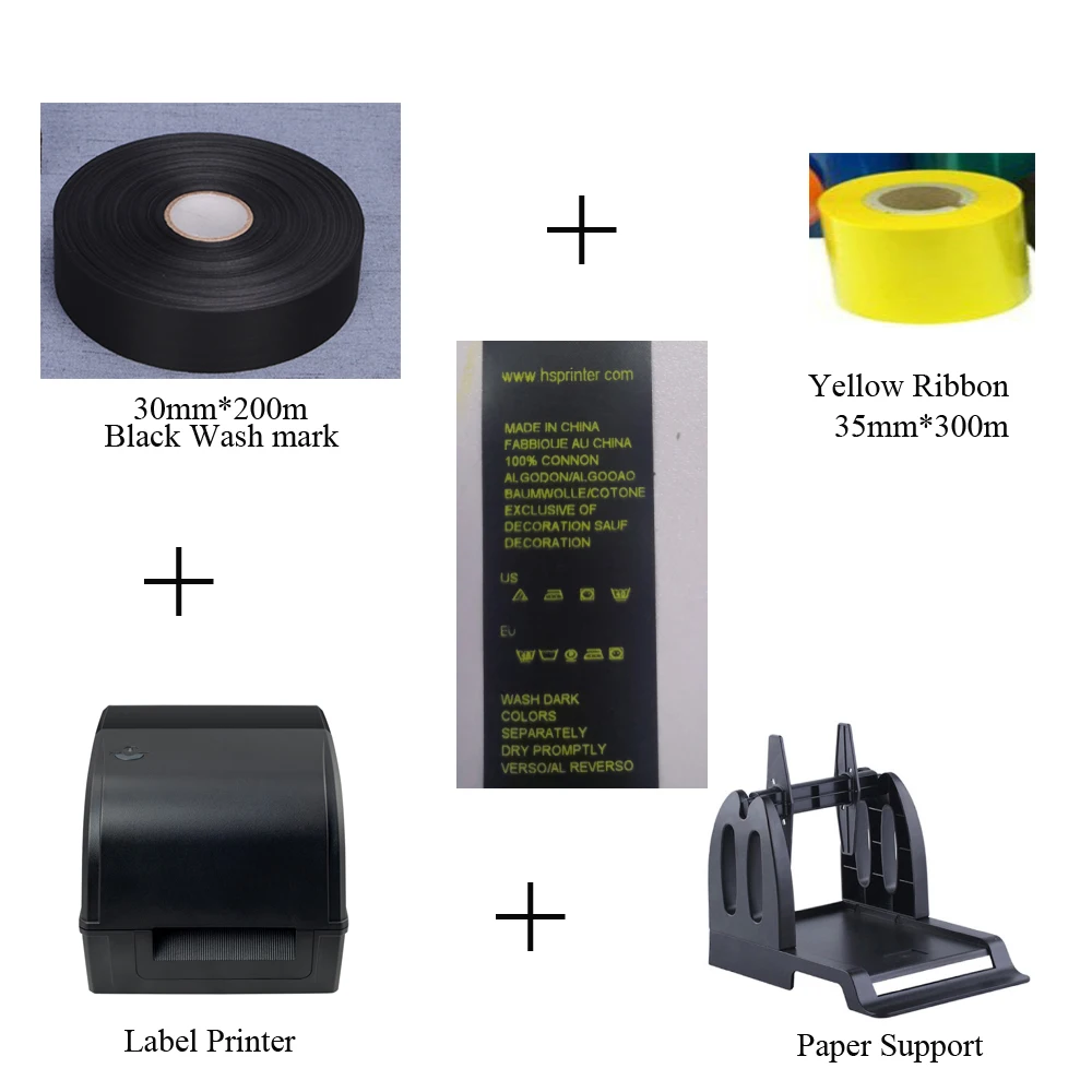 HSPOS 110mm Ribbon Address 4x6 Shipping Label Thermal Transfer Washing Care Mini Sticker Printer Machine for Clothing Store