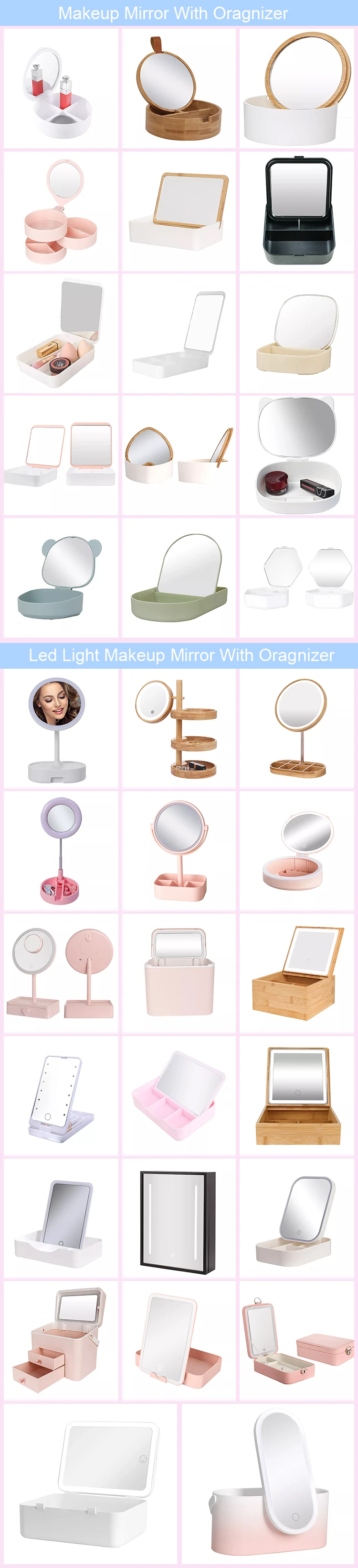 Factory Design Cheap Travel Size Heart Shape Makeup Mirror With