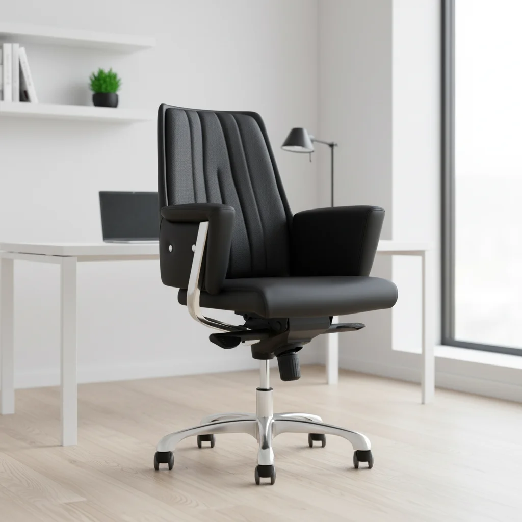 Modern Ergonomic Leather Stable Base Conference Office Chair 4