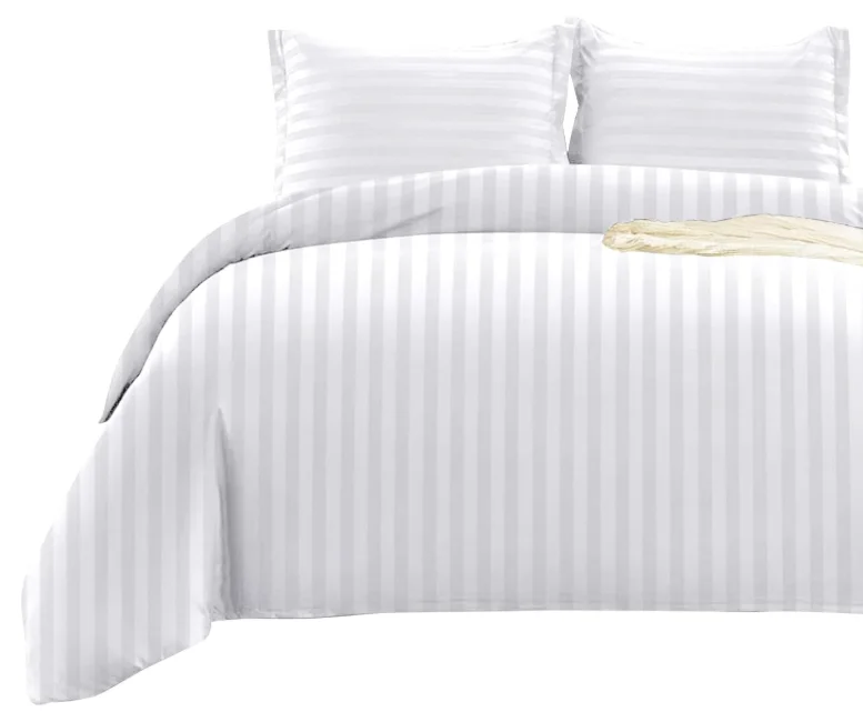 Wholesale Hotel Pure White Four Piece Set Thick Hotel Bed Sheet Two piece Pillowcase 300TC Cotton Hotel Bed Sets