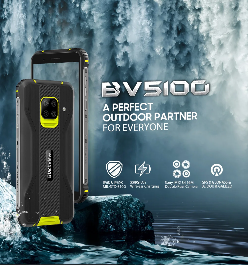 Blackview BV5100 スマートフォン本体 BV5100公式.. 5.7インチブラック