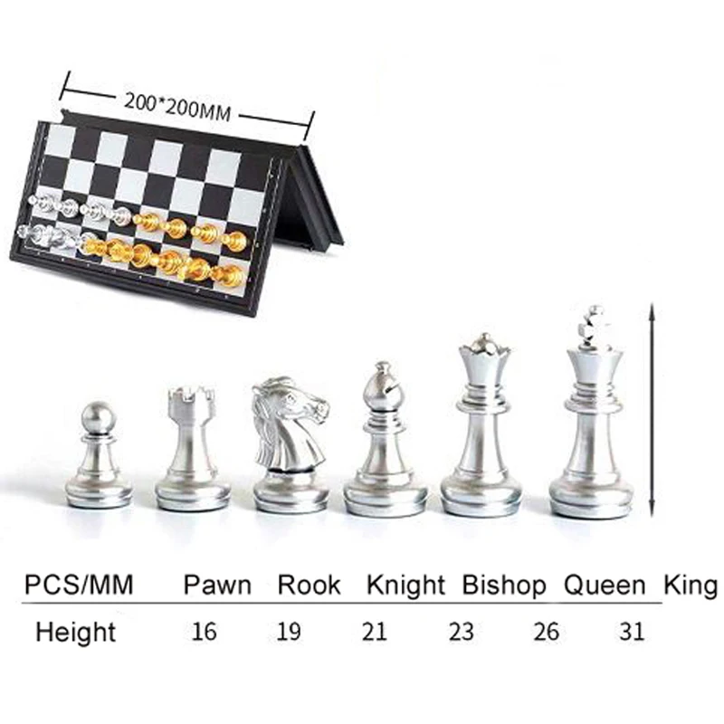 High Quality Chess Game Set With Chessboard 32 Chess Pieces With Chessboard Gold Silver Magnetic Chess Set