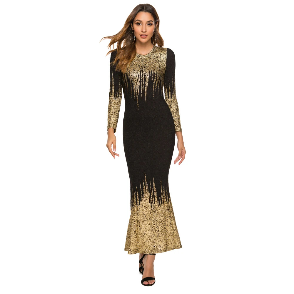 High Fashion Mature Women Formal Gold 