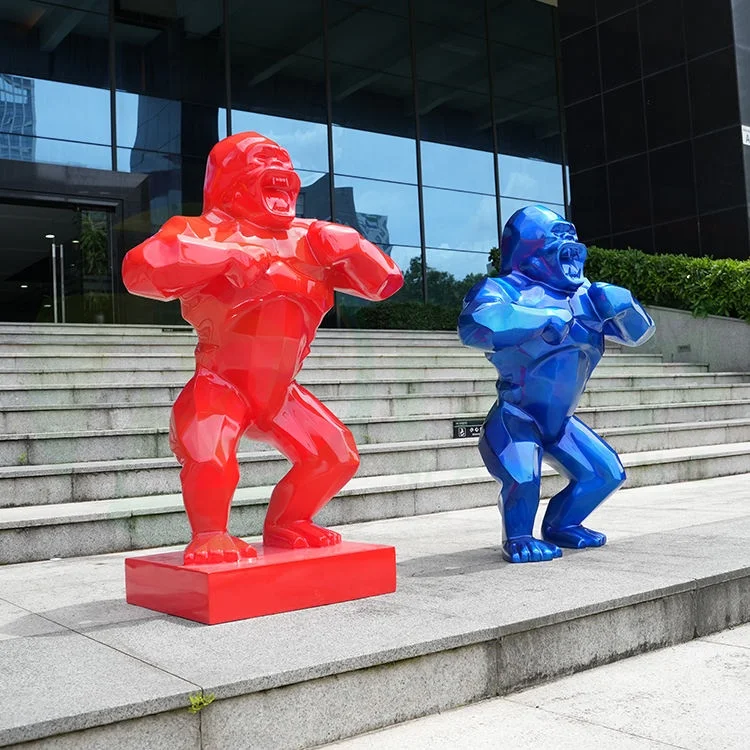 Gorilla Animal Statue Life Size Apes for Garden Decoracion Wholesale Modern Creative Resin King Kong Nordic Style Custom