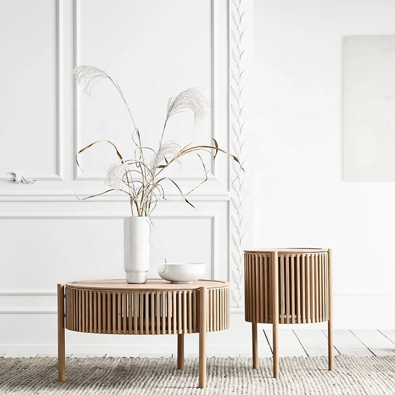 New Design Shipping Container Coffee Table Round Bamboo Cluster Coffee