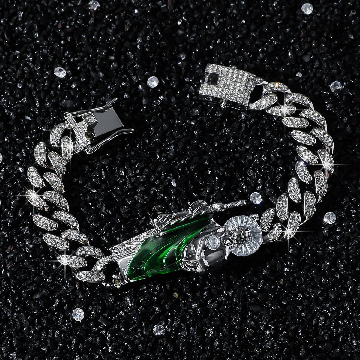LC20240738 Atacado moda Homens Mulheres Punk Único rosário religioso charme jóias pulseira para mulheres homens