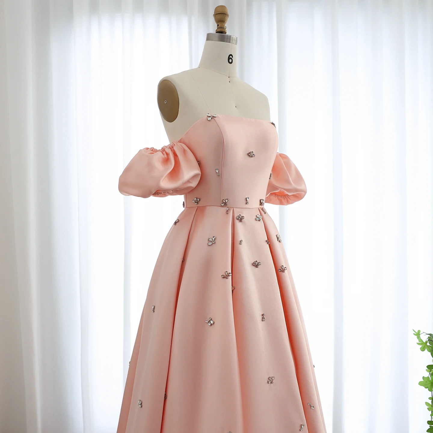 chinese dress ladies Elegant Satin Women Blush Pink Prom Dress Long Party Evening Dress wit –  Siaoryne main image 0