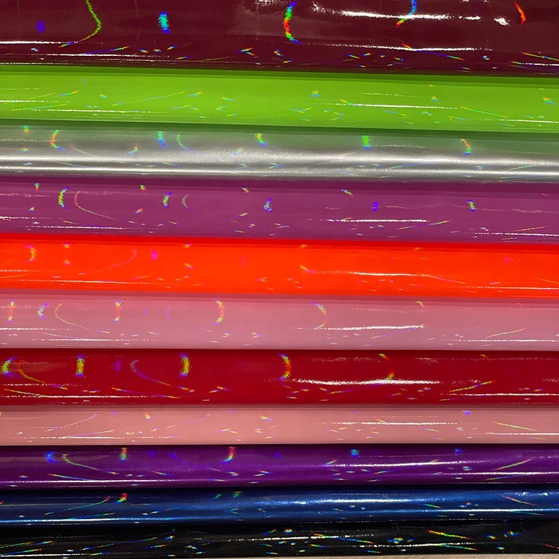 2024 Shiny Pu Fabric Leather Pattern Artificial Leather Factory Made 4 Way Stretch Leather