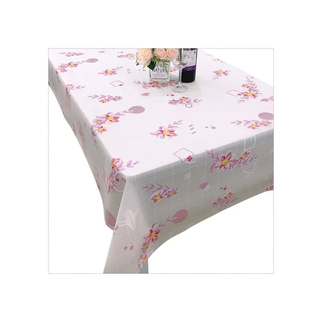 Anti-slip table cloth printed floral easy to clean table cover for Restaurant