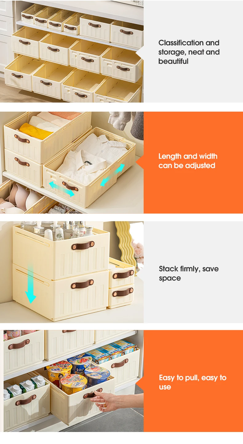 Wannuo PP Material Desktop & Drawer Organizers Retractable Food Storage & Container Stackable Plastic boxes for Cabinet supplier