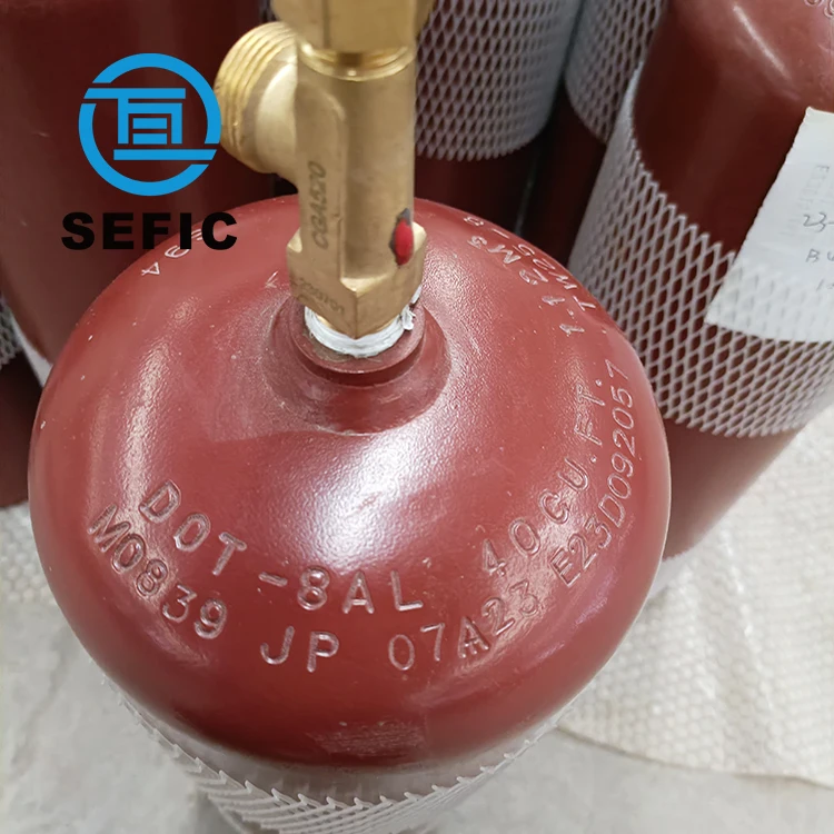DOT8AL-B40 Acetylene Cylinder - 40cuft, 250psi, Asbestos-free