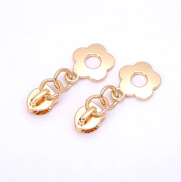 Hengda Factory Customized Zipper Flower Pullers Flower Shape Zipper Puller  Flower Zipper Puller