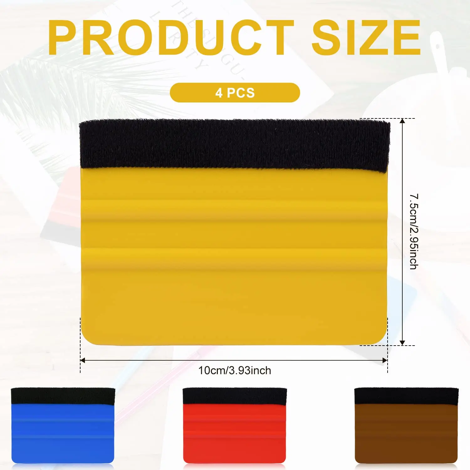 Custom Car Squeegee Scraper Wrapping Tools Plastic Squeegees With Felt