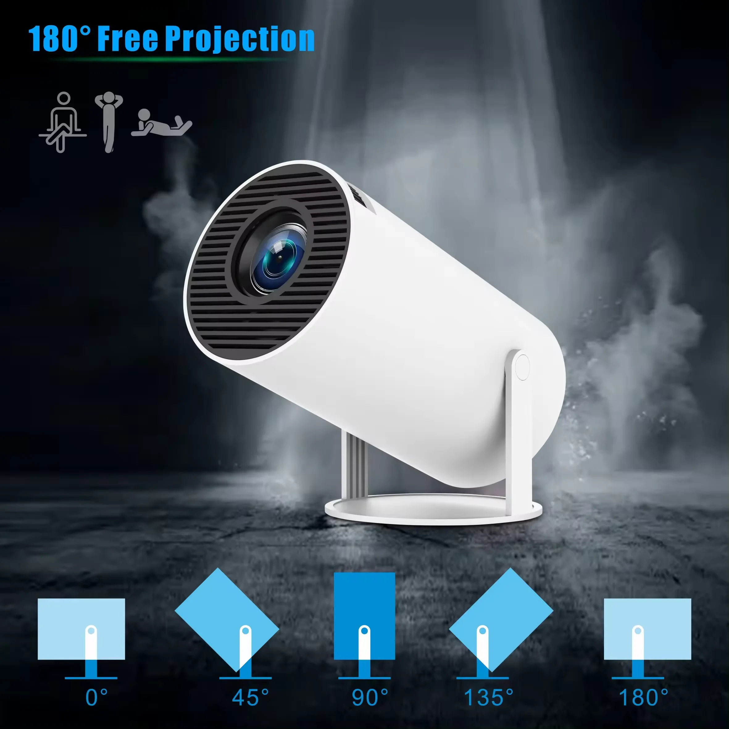 2024 Android Projector HY300 Mini Portable Pocket Smart Newest 4k HD Low Noise Wireless Home Theater Business Projectors