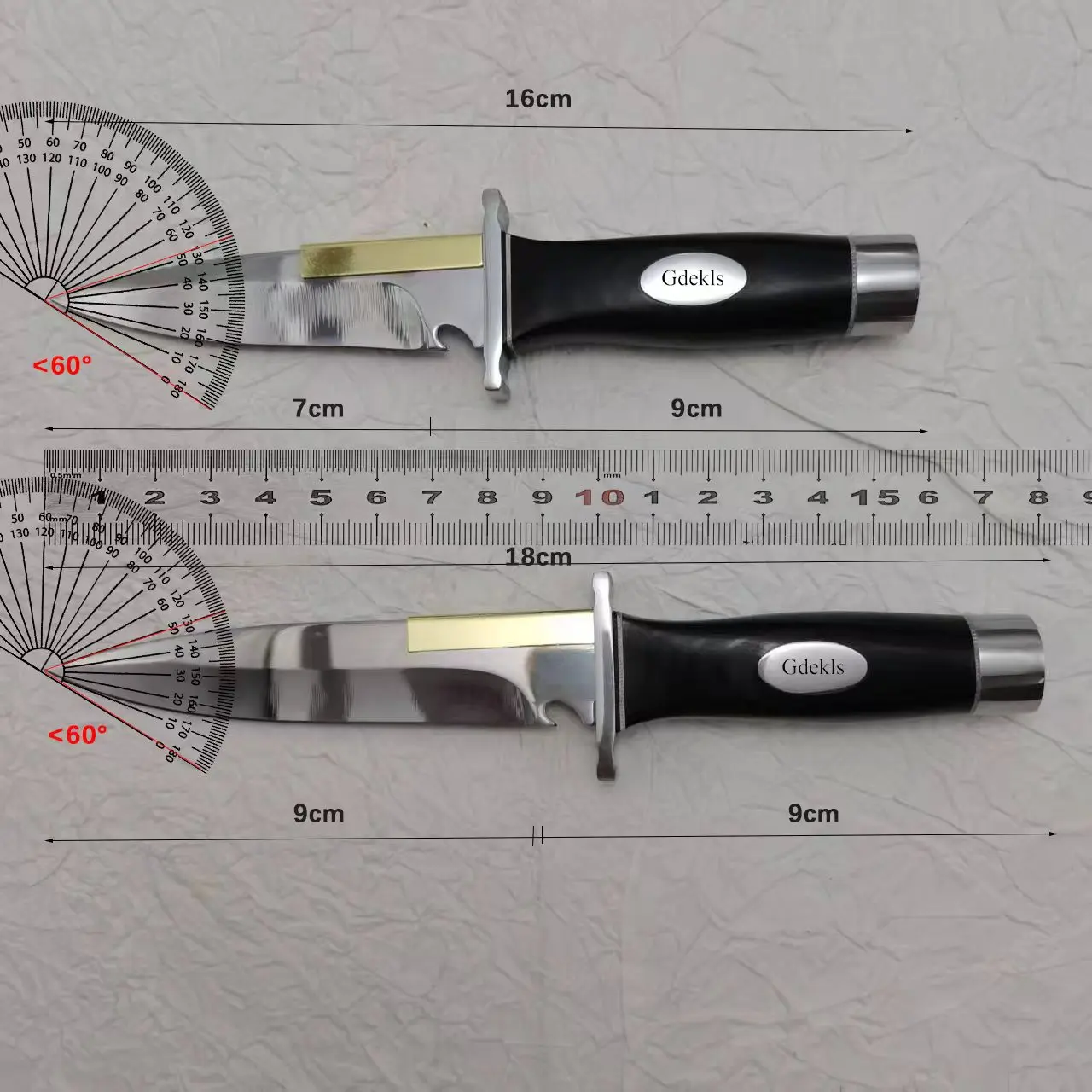 Taktisches Outdoor-Messer mit feststehender Klinge, scharfer Edelstahlklinge, schwarzem Holzgriff mit Metallelementen, ideal für Camping und praktisch_voghion.com