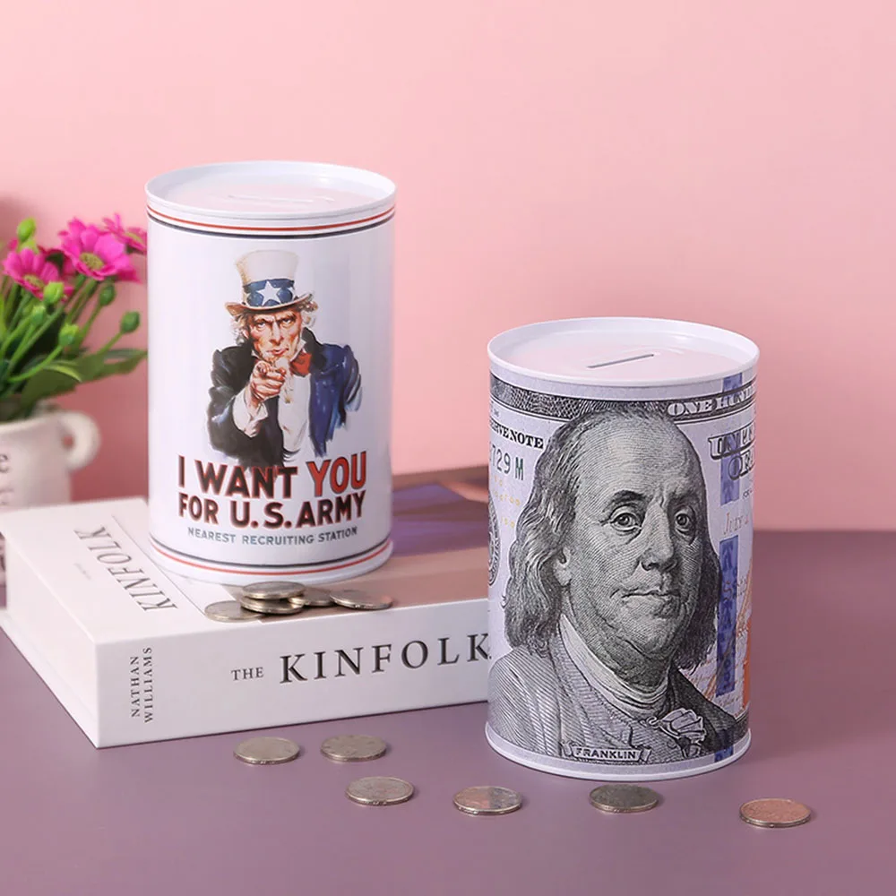 Wholesale Antique European Tinplate Piggy Bank Creative British Fashion Iron Money Box