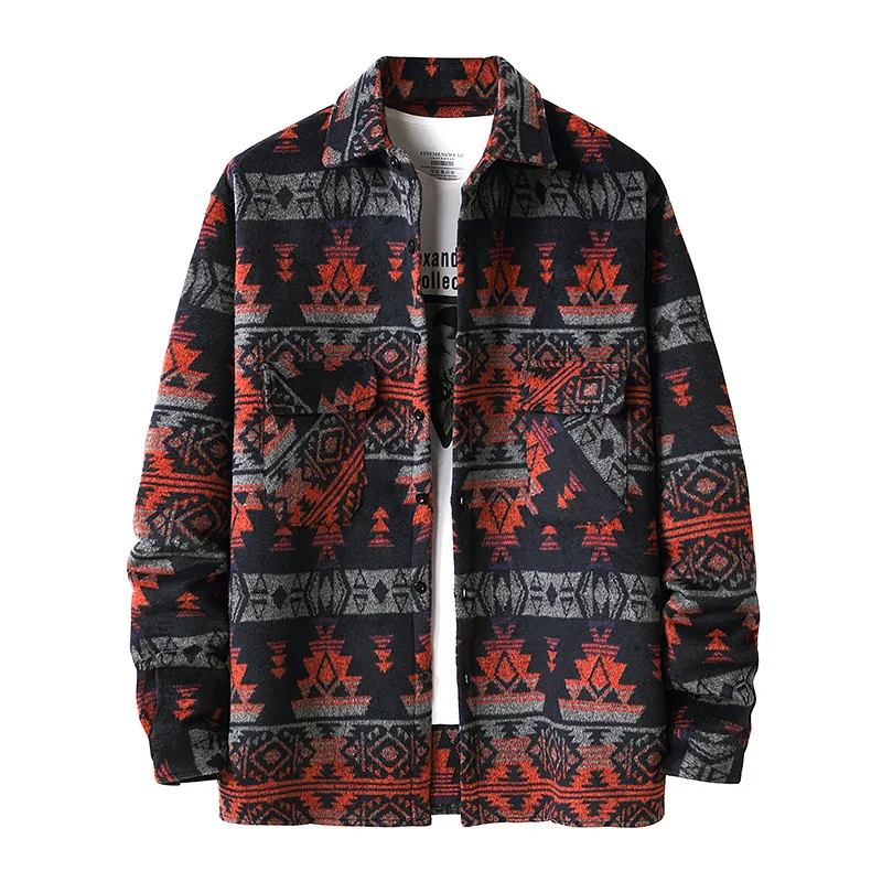 casual retro ethnic print jacket