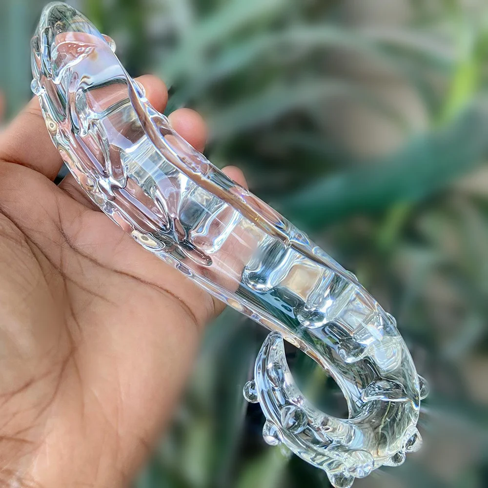 Glass Dildo Clear Crystal Penis Cock