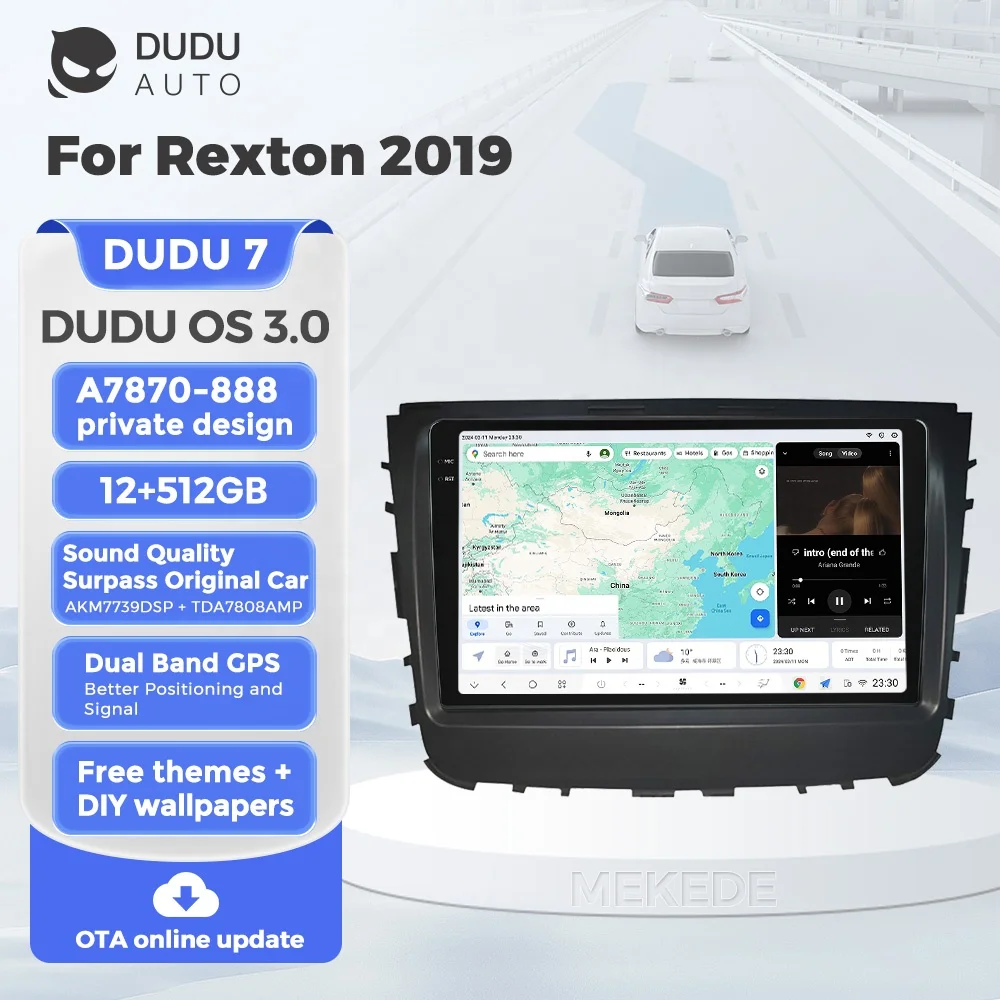 MEKEDE DUDU7 AUTO Android Car Radio Dvd Player Stereo DSP 4G WiFi Multimedia Map GPS DUDU DVR for SsangYong Rexton 2019