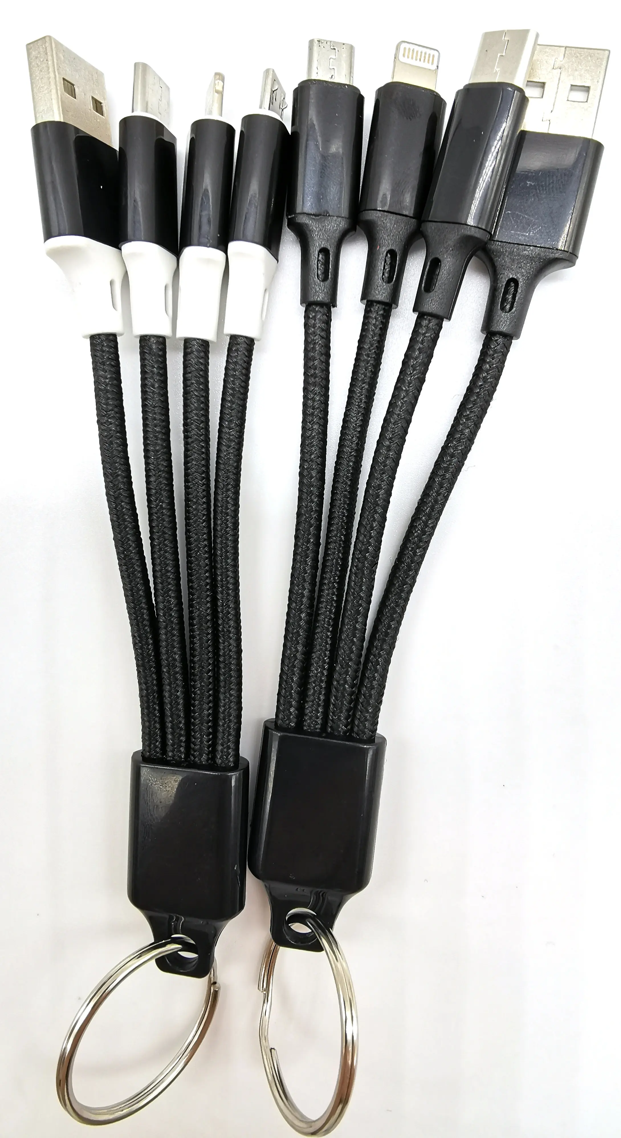 13 см Ткань 2A короткие портативный 3 в 1 USB кабель для зарядного устройства 8pinmicro Тип c USB2.0 с цепочкой для ключей для путешествий Power Bank