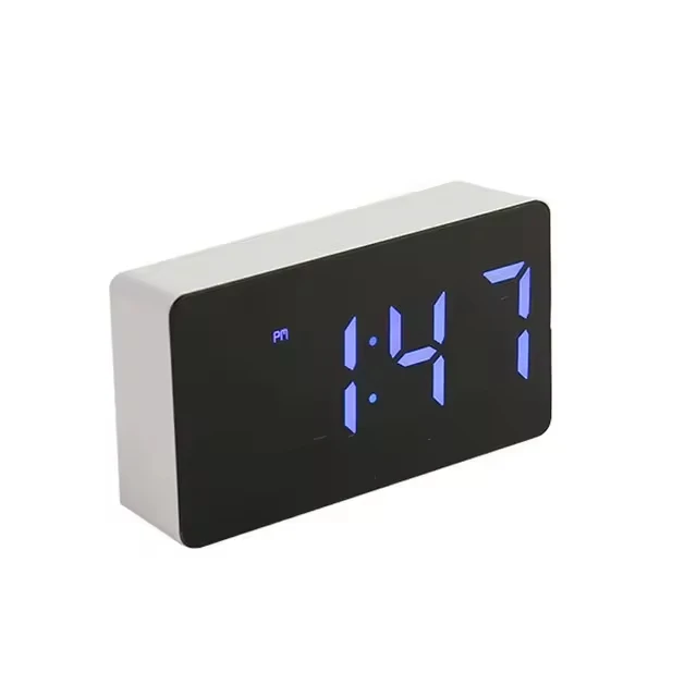 Manufacturer Mirror Perpetual Calendar Desk Clock USB Powered Night Light Digital Led Alarm Clock