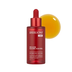 Private Label ODM OEM Red Acne Succinic Acid Peel Serum Amber Acid AHA BHA Red Succinic Acid Cleansing Booster Serum