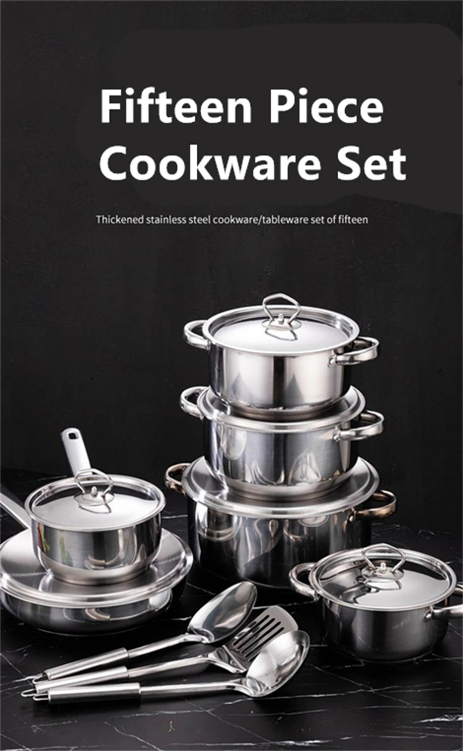 Commercial Homeuse 12 Pieces Stainless Steel Pots And Pans Sets