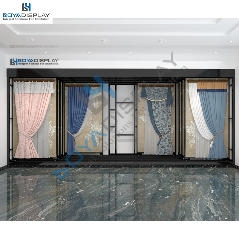 Metal Sliding Typepush Pull Type Window Curtain Purdah Display Rack Stand