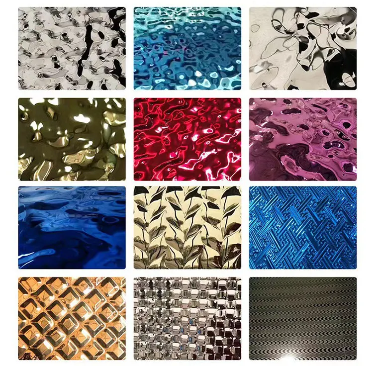 decorative stamped metal panels 304 Wall Plate water ripple effect sheet