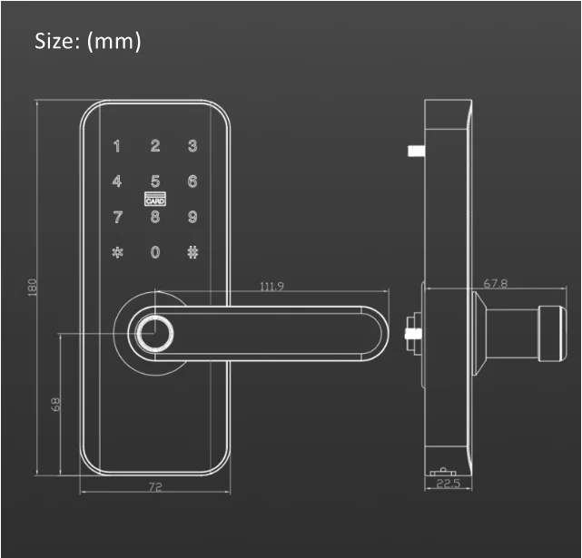 
 Электронный биометрический дверной замок с отпечатком пальца для домашних деревянных дверей  