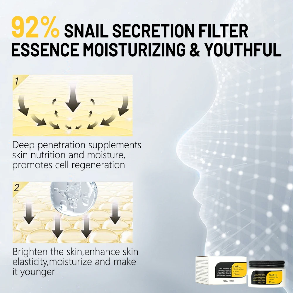 Best Snail Mucin Multi-action Cream Advanced Snail 92 All in One Cream White Repair Facial Moisturizing Cream for Fair Skin
