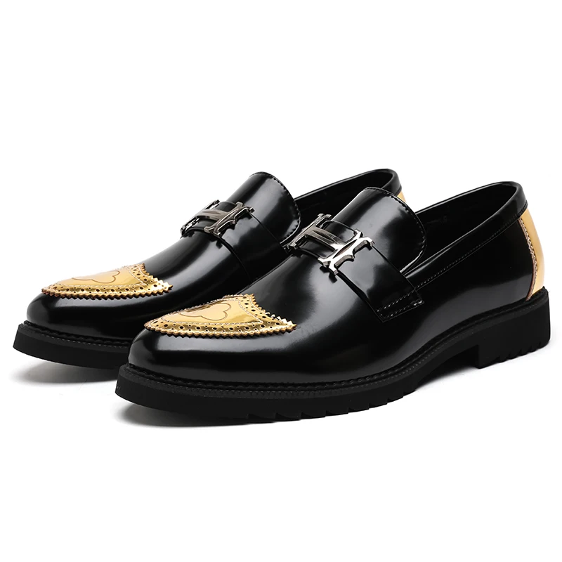 chinese dress ladies Soft Leather Round Toe Comfortable Shoes Loafers for Men — Obiono main image 1